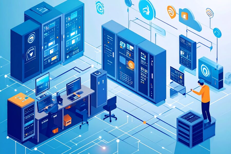 提案内容にもとづきネットワーク機器を選定・調達しているイメージ