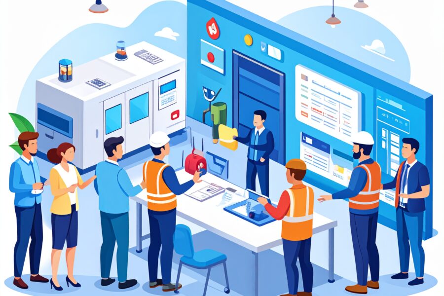 導入後のネットワークの運用サポートや保守を実施している様子