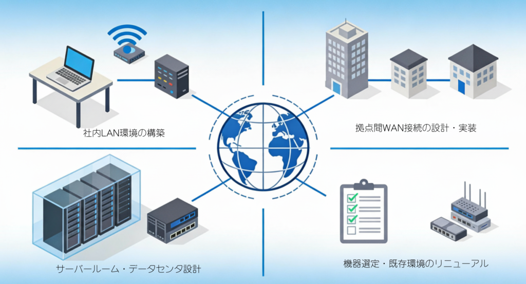 ネットワーク設計・構築サービスの概要図