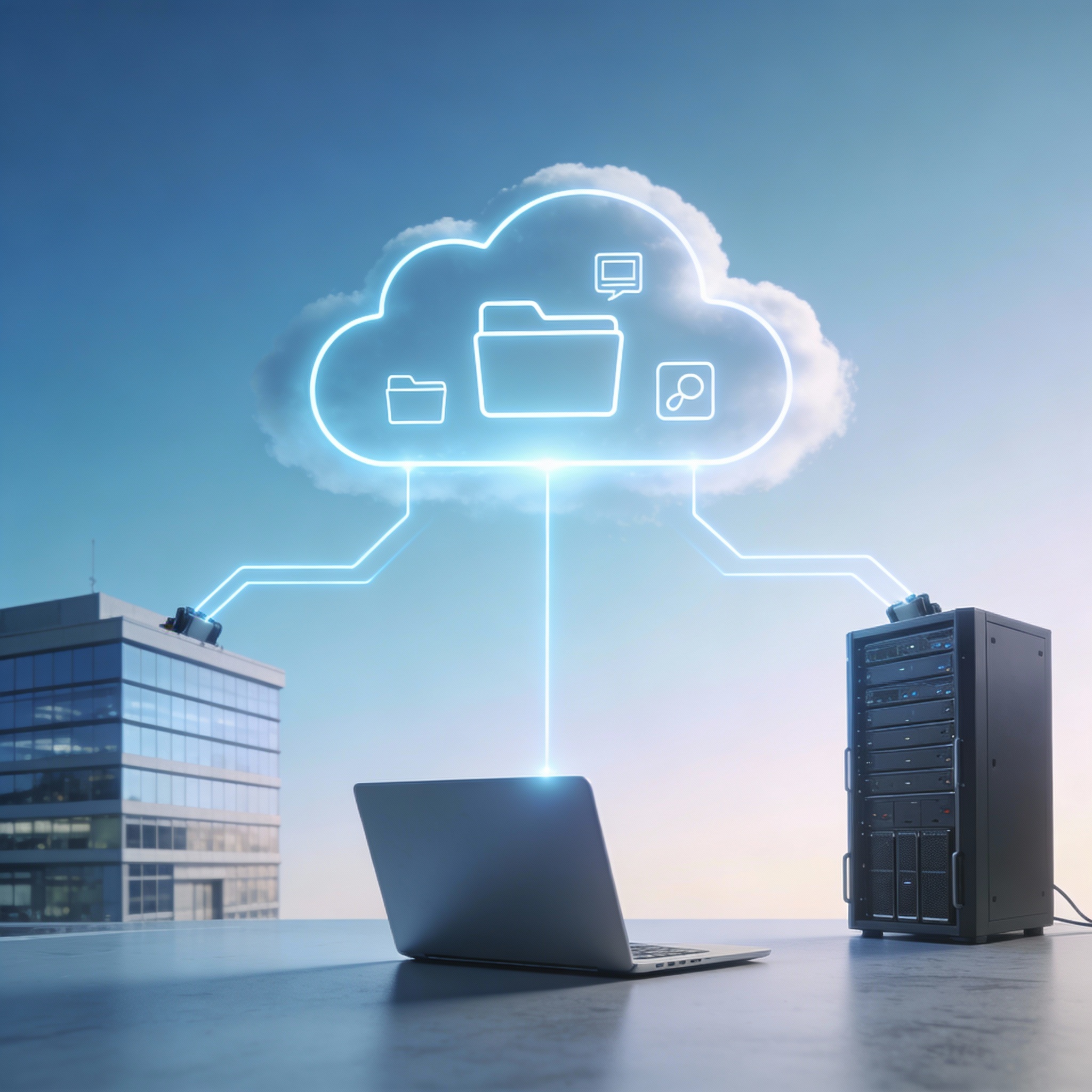 中小企業のシステムを障害に強いネットワークで構成している様子