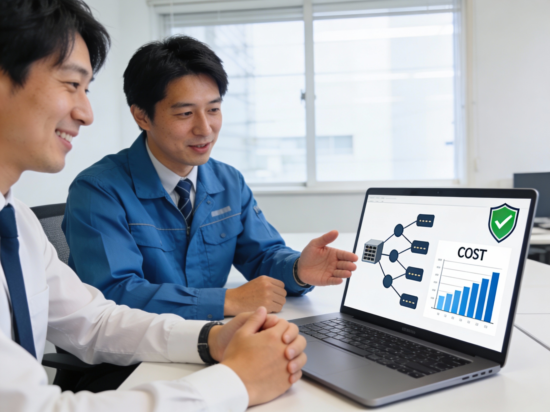 中小企業向けに初期費用とランニングコストのバランスをとったネットワーク構成プランのイメージ