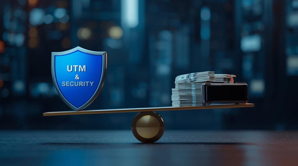 中小企業向け ネットワーク予算の最適配分とUTMセキュリティの優先順位図